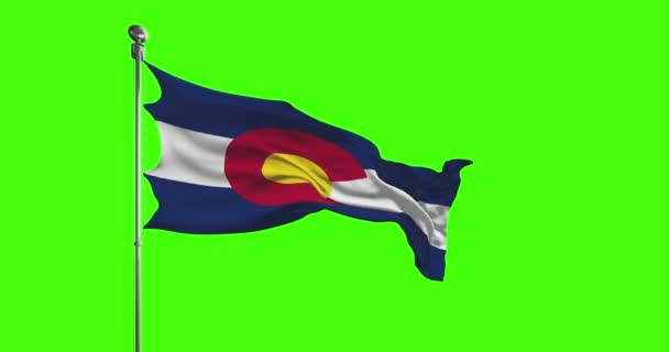 Colorado State Flag Sventola Sfondo Chiave Cromatica Unisce Filmati Degli — Video Stock