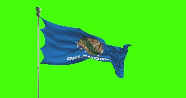 Σημαία Της Πολιτείας Της Οκλαχόμα Κυματίζει Φόντο Χρωμίου Unites Ηνωμένες — Αρχείο Βίντεο