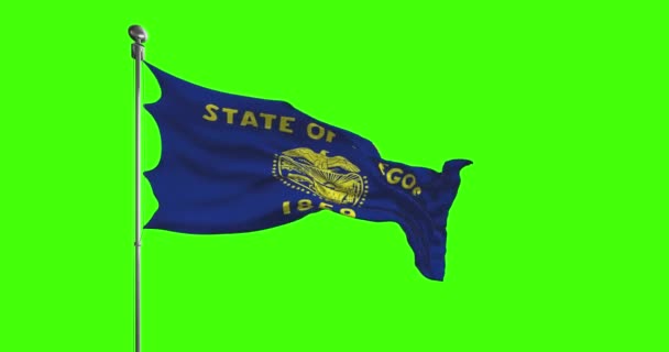 Oregon State Flag Zwaaien Chroma Belangrijkste Achtergrond Verenigde Staten Van — Stockvideo