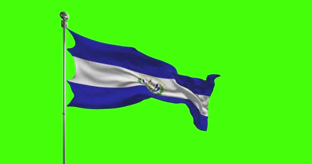 Національний Прапор Сальвадору Махає Кадрами Ключ Від Хроми — стокове відео