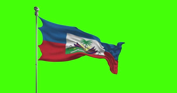 Haïti Drapeau National Agitant Des Images Clé Chromatique — Video
