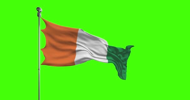 Drapeau National Côte Ivoire Brandissant Des Images Clé Chromatique — Video