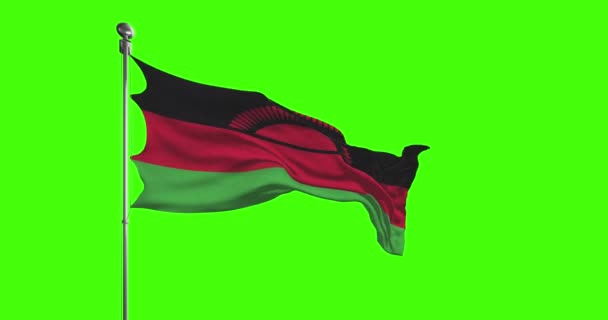 Національний Прапор Малаві Махає Кадрами Ключ Від Хроми — стокове відео