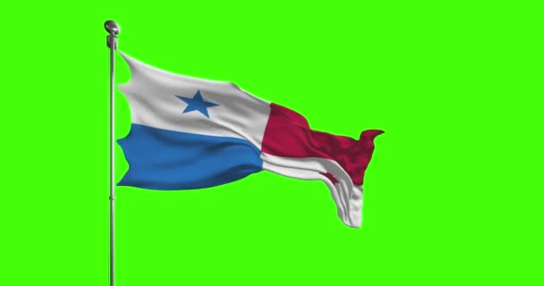 Панамский Национальный Флаг Размахивает Кадрами Ключ Хрома — стоковое видео