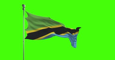 Tanzanya ulusal bayrak sallama görüntüleri. Krom anahtar