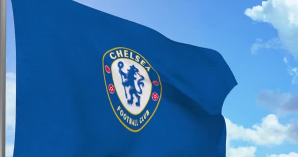 New York Usa Září 2021 Fotbalový Tým Chelsea Mává Vlajkou — Stock video