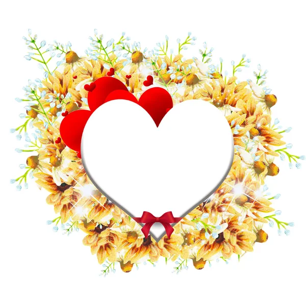 Corona Corazón Día San Valentín Floral Acuarela Perfecta Para Usar —  Fotos de Stock