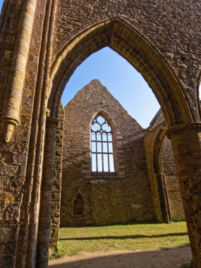 Pointe Saint Mathieu eski harabe katedrali - Plougonvelin, Finistere, Britanya, Fransa