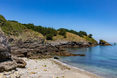 Sauzon Sahili, Belle-Ile-en-Mer Adası, Brittany, Fransa
