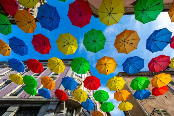 Aug 2019 Gap Hautes Alpes France Colored Umbrellas — Stock Photo, Image