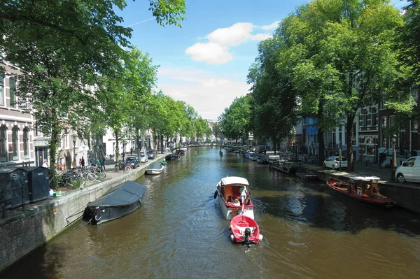 Navegação Barco Canal Amsterdã Países Baixos — Fotografia de Stock