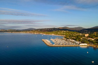Aerial view of Les Issambres harbour in French Riviera (South of France) clipart