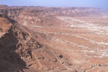 Masada-İsrail 'den Judaen Çölü manzarası
