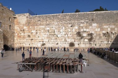 JERUSALEM, ISRAEL - 26 Şubat 2017 - Batı Duvarı