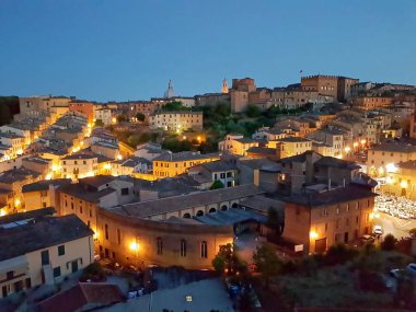 Geceleri Siena - Toskana, İtalya