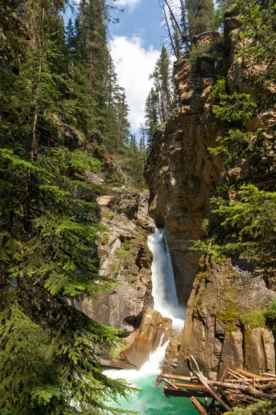 Cascata Del Johnston Canyon Banff Alberta Canada — Foto Stock