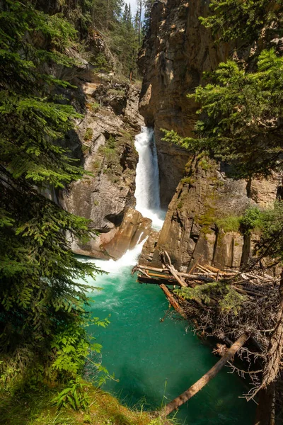 Cascata Del Johnston Canyon Banff Alberta Canada — Foto Stock