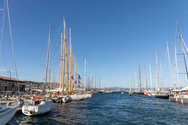 Oct 2019 Saint Tropez Var France Sailboats Harbor 2019 Edition — стокове фото