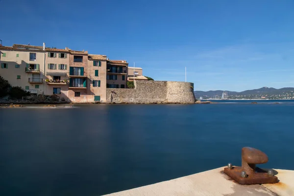 Saint Tropez Var França Beira Mar Perto Ponche Longa Exposição — Fotografia de Stock