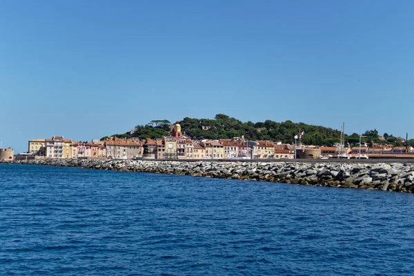 Vista Saint Tropez Desde Mar Costa Azul Francia —  Fotos de Stock