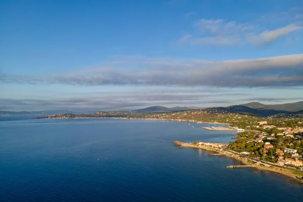 Vista Aérea Del Paseo Marítimo Les Issambres Riviera Francesa Sur —  Fotos de Stock