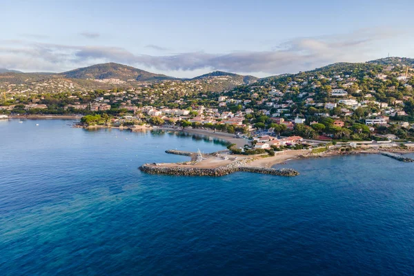 Vista Aérea Del Paseo Marítimo Les Issambres Riviera Francesa Sur —  Fotos de Stock