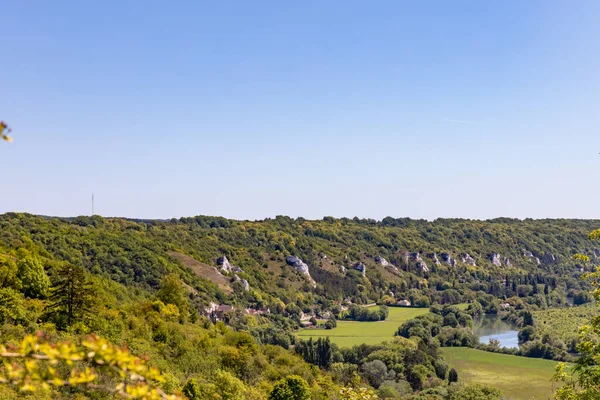 Flodbanken Seine Nära Roche Guyon Val Oise Frankrike — Stockfoto