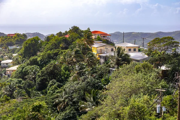 George Grenada West Indië Creoolse Huizen Top Van Heuvel — Stockfoto