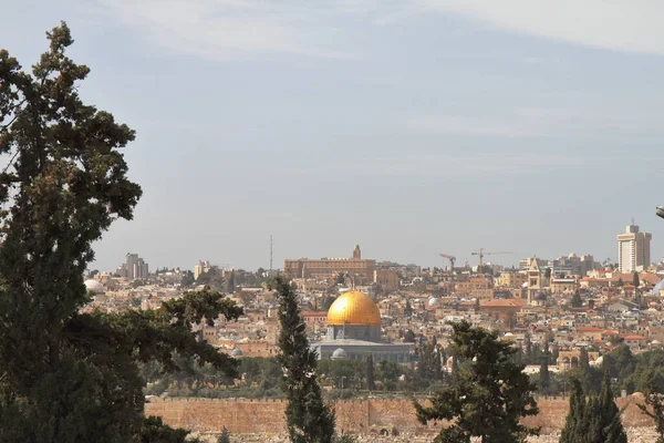 Vista Jerusalén Desde Monte Los Olivos Israel —  Fotos de Stock