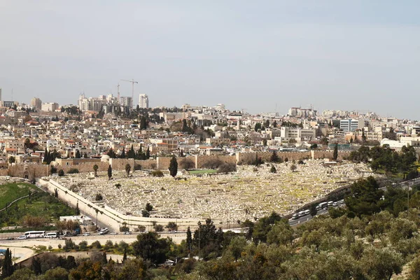 Vue Jérusalem Depuis Mont Des Oliviers Israël — Photo