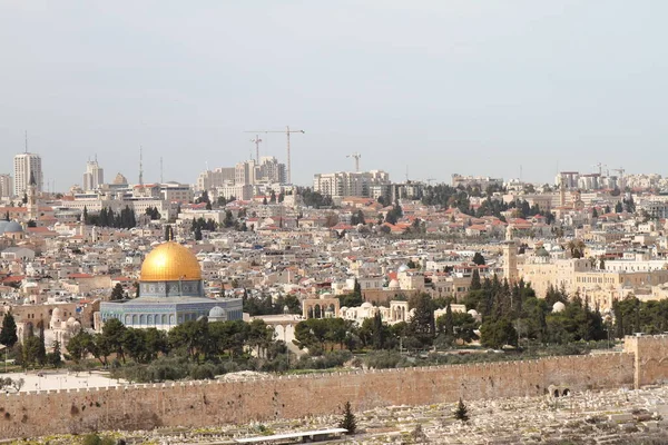 Vista Jerusalén Desde Monte Los Olivos Israel —  Fotos de Stock