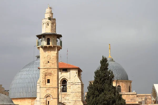 Omar Minaret Jerusalén Israel — Foto de Stock