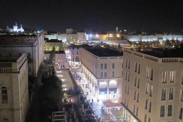 Jerusalén Centro Comercial Por Noche Israel — Foto de Stock