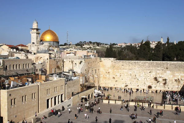 Muro Occidental Cúpula Roca Jerusalén Israel —  Fotos de Stock