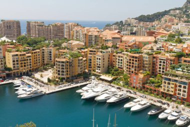 Monako - Fontvieille Limanında Tekneler