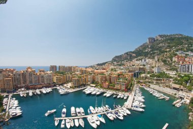 Monako - Fontvieille Limanında Tekneler