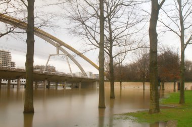 27 Ocak 2018 - PARIS - FRANCE Seine Nehri taşar ve Andre Citroen Parkı 'ndaki bankalarını patlatır