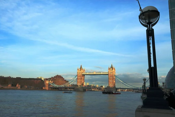 Tower Bridge Und Straßenlaterne London — Stockfoto
