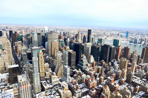 Manhattan Skyline Winter New York Verenigde Staten — Stockfoto