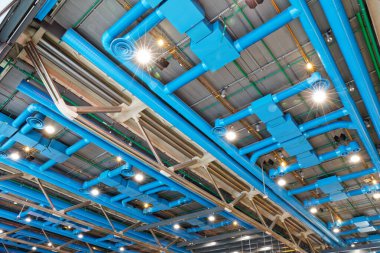 Paris, Fransa - Pompidou Merkezi (Beaubourg) tavanı