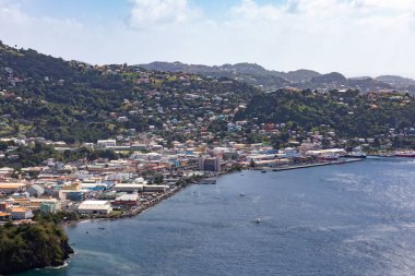 Kingstown, Saint Vincent ve Grenadines - Charlotte Kalesi 'nden şehre bakın