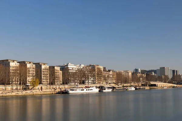 Feb 2019 Paris France Seine River Bank Ile Cite Gare — Stock Photo, Image