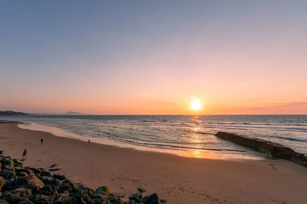 Het Strand Van Bidart Bij Zonsondergang Baskenland Frankrijk — Stockfoto