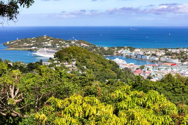 Castries Saint Lucia West Indië Uitzicht Stad Haven — Stockfoto