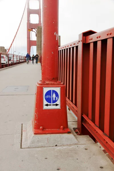 Smalle Weg Voor Voetgangers Golden Gate Bridge San Francisco Californië — Stockfoto