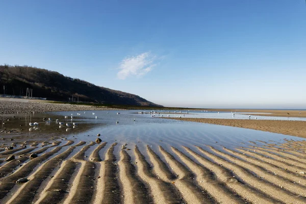 Het Strand Bij Bij Villers Sur Mer Normandië Frankrijk — Stockfoto