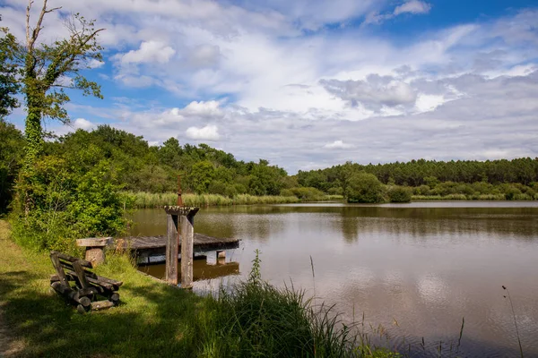 Etang Romantique Dans Campagne Val Loire Près Langeais France — Photo