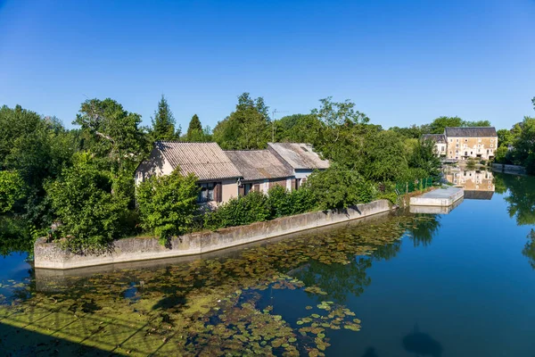 Village Vaas Sur Rivière Loir Sarthe France — Photo