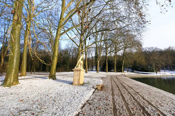 Jan 2019 Paris France Couverture Neige Dans Parc Sceaux Après — Photo