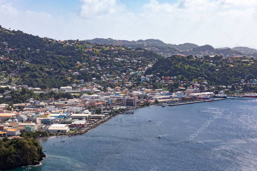 Kingstown, Saint Vincent and the Grenadines - View to the city from Fort Charlotte